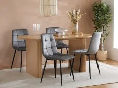 Birlea Furniture & Beds Birlea Axel Oak Dining Table and 4 Chair Set