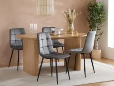 Birlea Furniture & Beds Birlea Axel Set of 2 Grey Fabric Dining Chairs