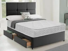 Dura Clearance - Dura Ortho Firm 5ft King Size Reinforced Divan Bed in Carlton Silver with 4 Drawers.