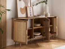 Birlea Furniture & Beds Birlea Noah Rattan and Oak 3 Door Sideboard