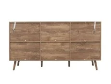 Birlea Furniture & Beds Birlea Noah Rattan and Oak 3 Door Sideboard