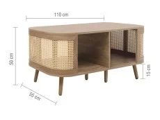 Birlea Furniture & Beds Birlea Noah Rattan and Oak Coffee Table