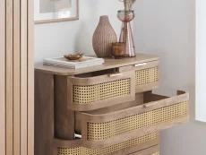 Birlea Furniture & Beds Birlea Noah Rattan and Oak 5 Drawer Chest of Drawers