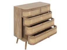 Birlea Furniture & Beds Birlea Noah Rattan and Oak 5 Drawer Chest of Drawers