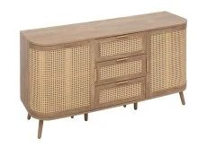 Birlea Furniture & Beds Birlea Noah Rattan and Oak 2 Door 3 Drawer Sideboard