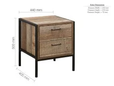 Birlea Furniture & Beds Birlea Urban Rustic 2 Drawer Small Bedside Table