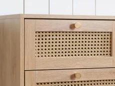 Birlea Furniture & Beds Clearance - Birlea Croxley Rattan and Oak 3+2 Drawer Chest of Drawers