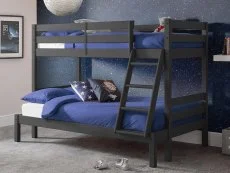 Julian Bowen Clearance - Julian Bowen Merlin 3ft plus 4ft Anthracite Wooden Triple Bunk Bed Frame