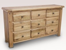 ASC Balmoral 9 Drawer Oak Wooden Chest of Drawers (Assembled)