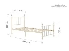 Birlea Furniture & Beds Birlea Jessica 3ft Single Cream Metal Bed Frame