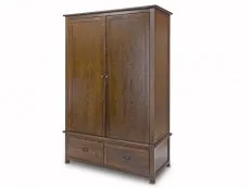 Core Products Core Boston 2 Door 2 Drawer Dark Antique Pine Wooden Double Wardrobe