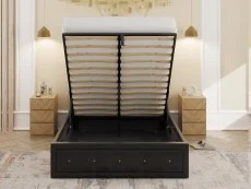 GFW GFW Hollywood 4ft6 Double Black Faux Leather Ottoman Bed Frame