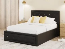 GFW GFW Hollywood 4ft6 Double Black Faux Leather Ottoman Bed Frame