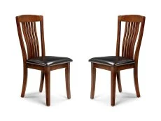 Julian Bowen Julian Bowen Canterbury Set of 2 Mahogany Wooden Dining Chairs