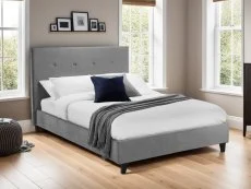 Julian Bowen Julian Bowen Shoreditch 5ft King Size Grey Velvet Fabric Bed Frame