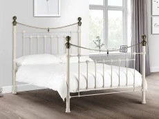 Julian Bowen Julian Bowen Victoria 4ft6 Double Ivory and Brass Metal Bed Frame