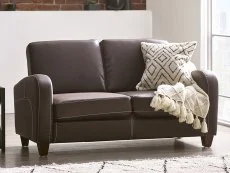 Julian Bowen Julian Bowen Vivo Chestnut Faux Leather 2 Seater Sofa