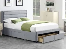 LPD LPD Greenwich 4ft6 Double Grey Fabric 4 Drawer Bed Frame