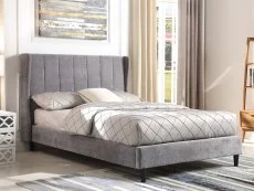 Seconique Seconique Amelia 5ft King Size Grey Fabric Bed Frame