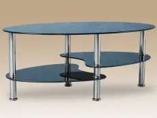 Seconique Seconique Cara Black Glass Coffee Table (Flat Packed)