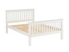 Seconique Seconique Monaco 5ft King Size White Wooden Bed Frame (High Footend)