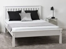 Seconique Monaco 5ft King Size White Wooden Bed Frame (Low Footend)