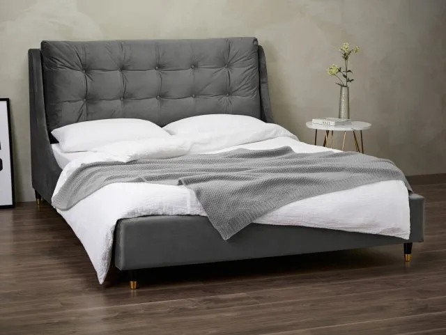 Photos - Bed LPD Sloane 5ft King Size Grey Fabric  Frame 5ftkingsizebedframes 