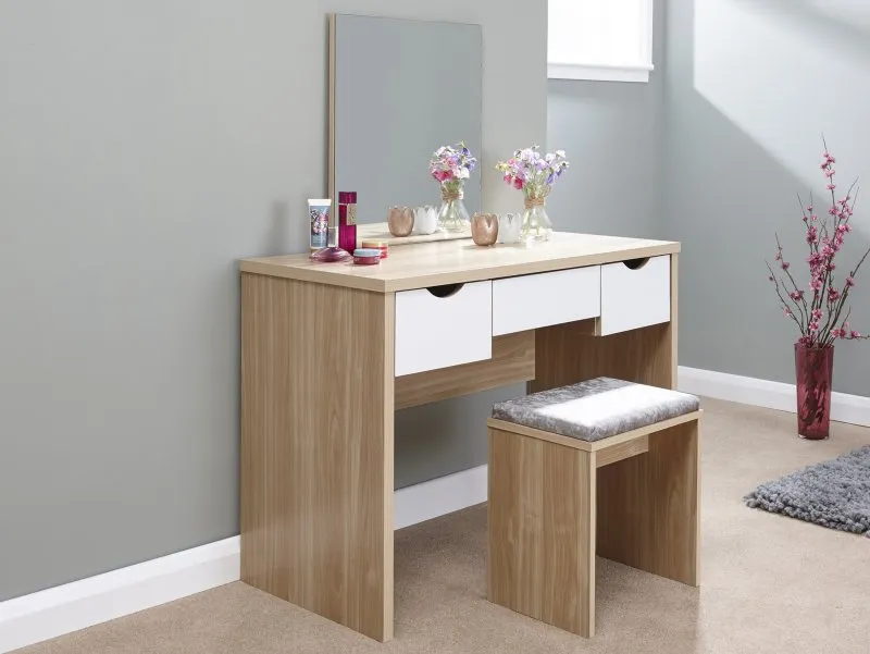 Photos - Dressing Table GFW Elizabeth Oak and White  and Stool dressingtables
