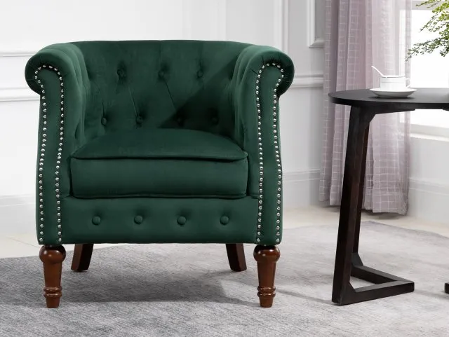 Photos - Chair Birlea Freya Green Velvet Fabric  bedroomchairs