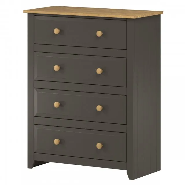 Photos - Other Furniture Core Products Core Capri Carbon and Waxed Pine 4 Drawer Chest of Drawers chestsofdrawers 