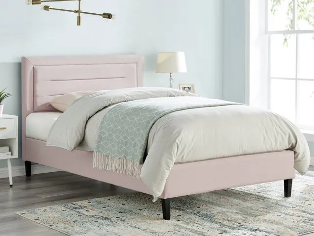 Photos - Bed Limelight Picasso 4ft6 Double Pink Fabric  Frame 4ft6doublebedframes