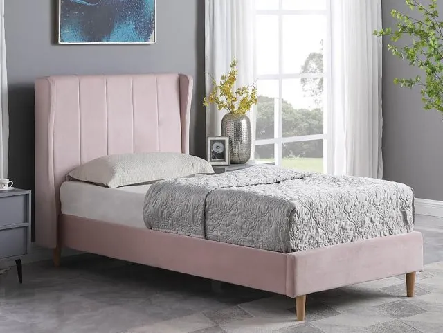 Photos - Bed Seconique Amelia 3ft Single Pink Fabric  Frame 3ftsinglebedframes