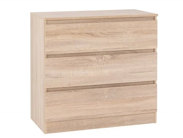 Photos - Other Furniture Seconique Malvern Sonoma Oak 3 Drawer Low Chest of Drawers chestsofdrawers