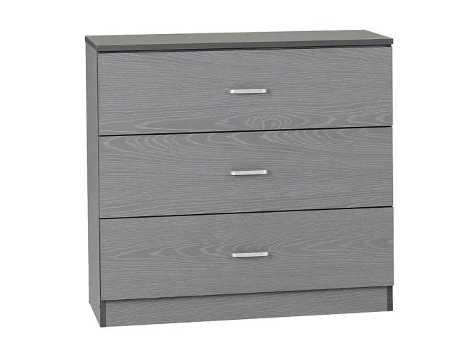 Photos - Other Furniture Seconique Felix Grey 3 Drawer Chest of Drawers seconiquefelixgreybedroomfu