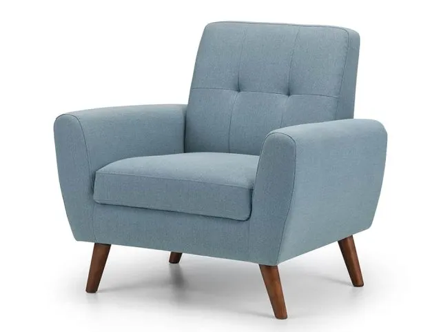 Photos - Sofa Julian Bowen Monza Blue Linen Arm Chair armchairs 