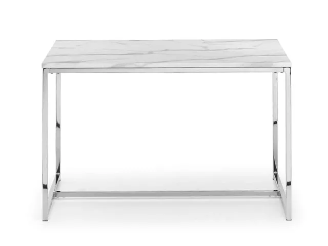 Photos - Dining Table Julian Bowen Scala 120cm Marble Effect and Chrome  diningtables 