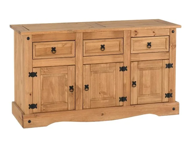 Photos - Storage Combination Seconique Corona Pine 3 Door 3 Drawer Sideboard sideboards