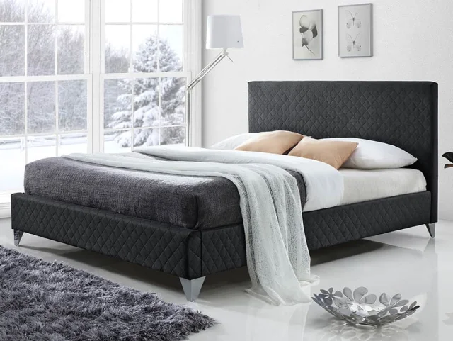 Photos - Bed Time Living Brooklyn 5ft King Size Dark Grey Fabric  Frame 5ftkingsizeb