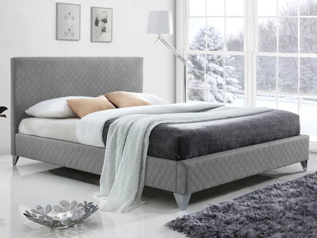 Photos - Bed Time Living Brooklyn 5ft King Size Grey Fabric  Frame 5ftkingsizebedfra