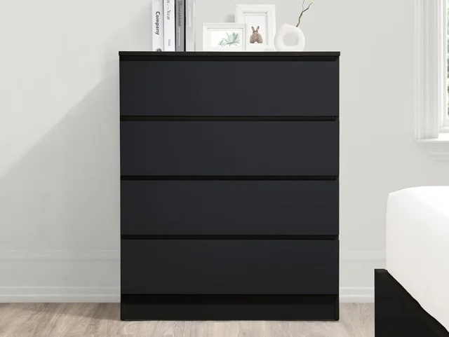 Photos - Other Furniture Birlea Oslo Black 4 Drawer Chest of Drawers chestsofdrawers