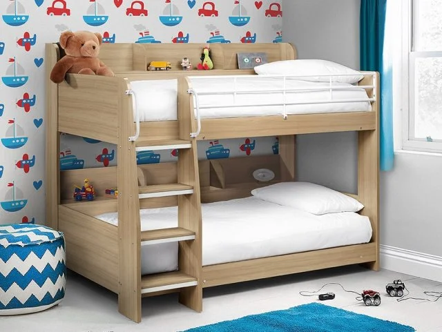 Photos - Bed Julian Bowen Domino 3ft Single Sonoma Oak Wooden Bunk  Frame bunkbeds 