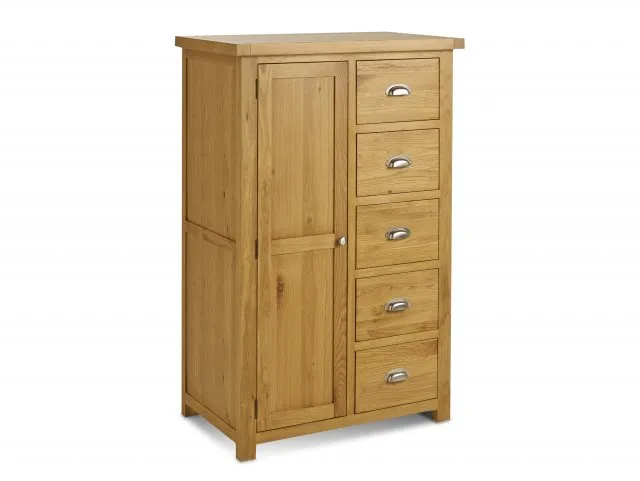 Photos - Wardrobe Birlea Woburn 1 Door 5 Drawer Oak Wooden Single  wardrobes