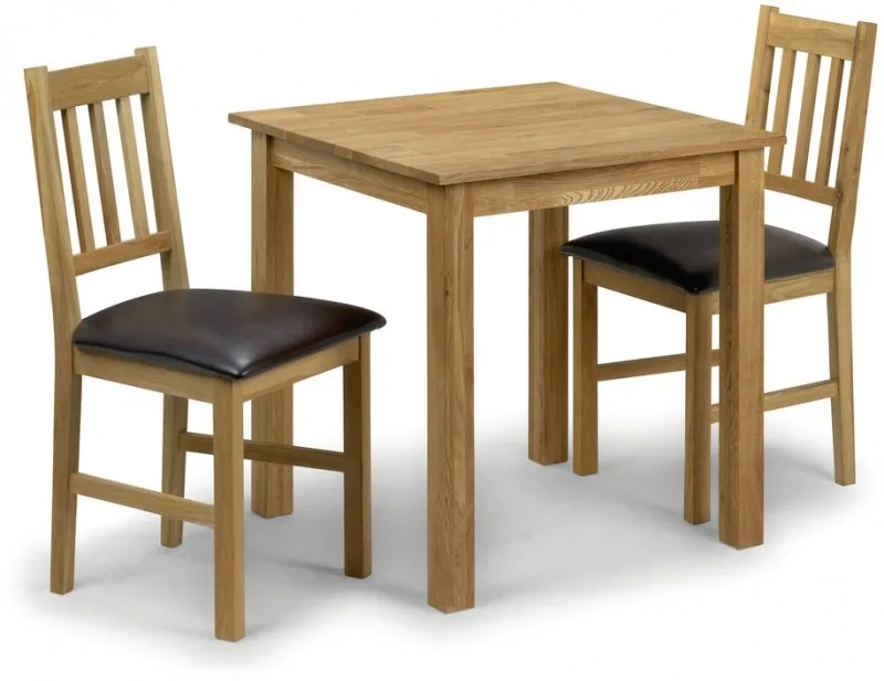 Photos - Dining Table Julian Bowen Coxmoor 75cm American White Oak  and 2 Chairs Set 