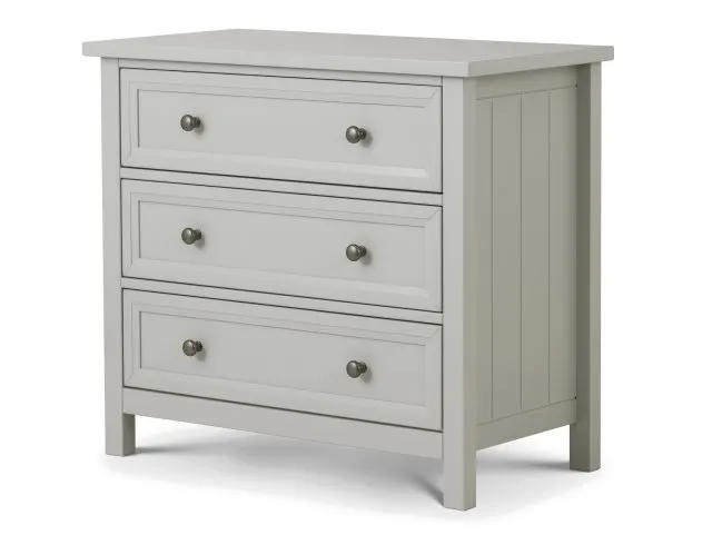 Photos - Other Furniture Julian Bowen Maine Dove Grey 3 Drawer Low Chest of Drawers chestofdrawers 