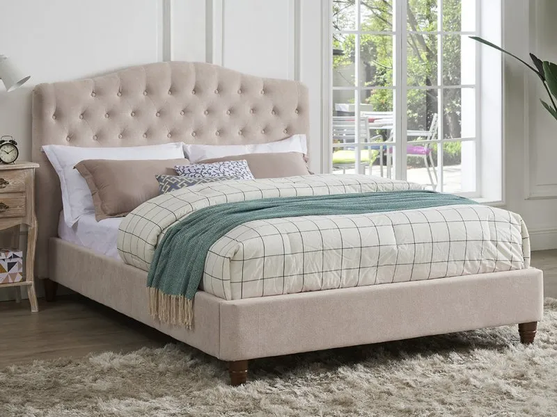 Photos - Bed LPD Sorrento 5ft King Size Pink Fabric  Frame 5ftkingsizebedframes 